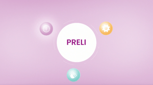Word PRELI surrounded by three circles with icons